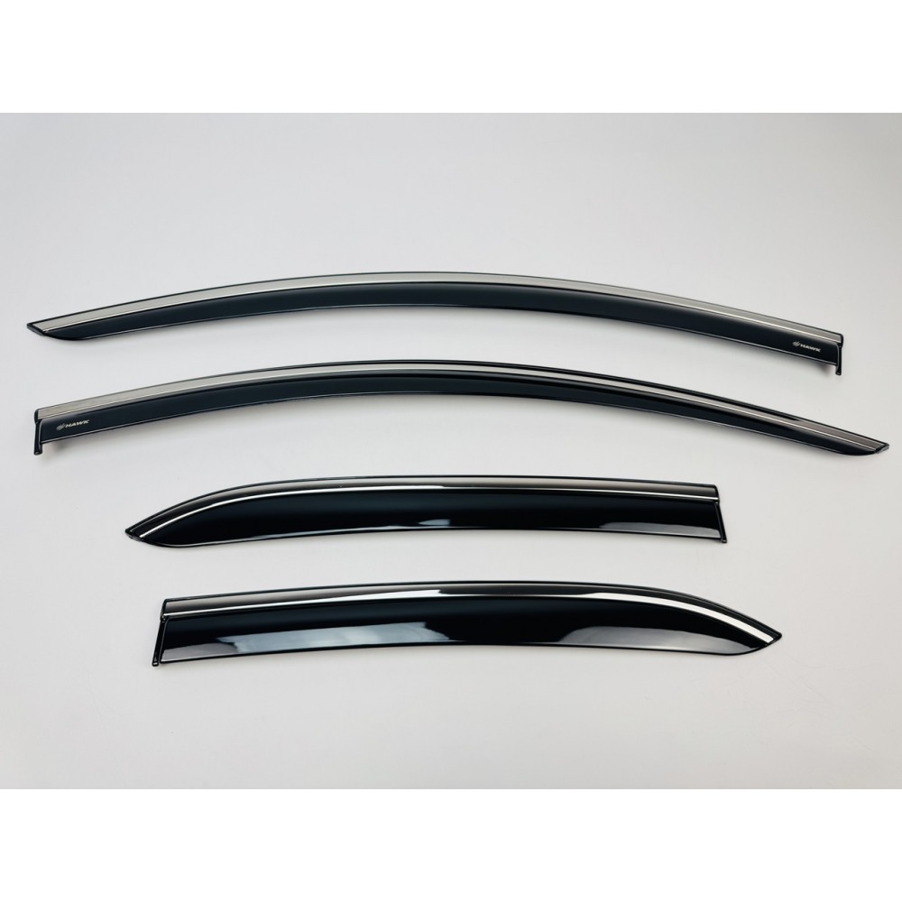 Дефлектори вікон (вітровики) для Toyota COROLLA HATCHBACK 2019+ з нерж.хром полоскою (HAWK)