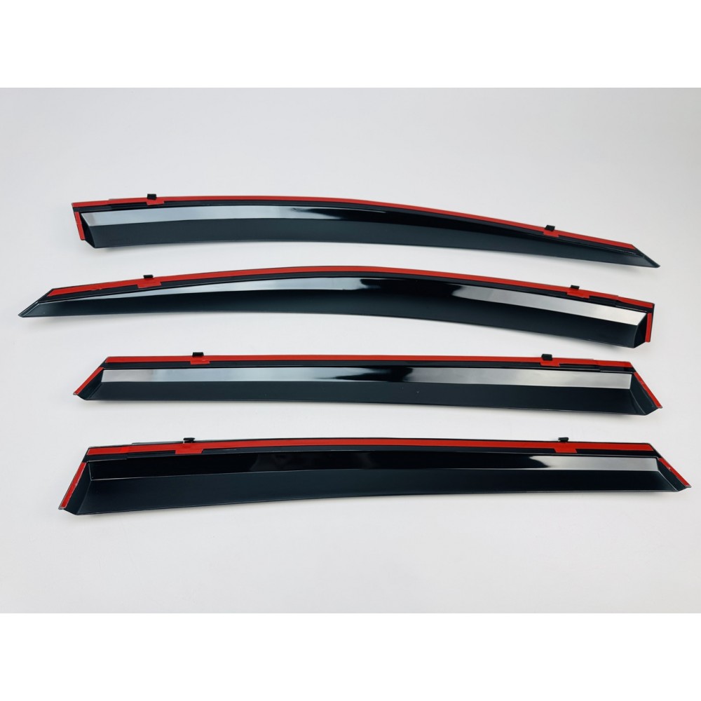 Дефлектори вікон (вітровики) для Toyota RAV-4 2019-2025 нерж. з хром полоскою (HAWK)