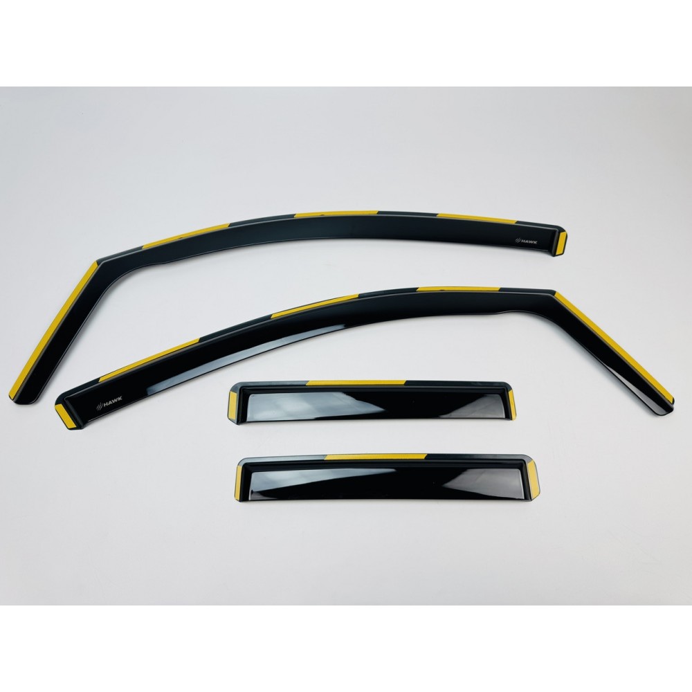 Дефлектори вікон (вітровики) для Toyota RAV-4 2013-2019 нерж. з хром полоскою (HAWK)