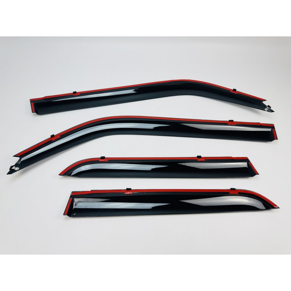 Дефлектори вікон (вітровики) для Toyota PRIUS 2010-2015 нерж. з хром полоскою (HAWK)