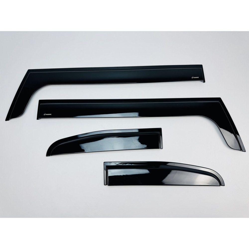 Дефлектори вікон (вітровики) для Toyota 4 Runner 2009-2024 нерж. з хром полоскою (HAWK)