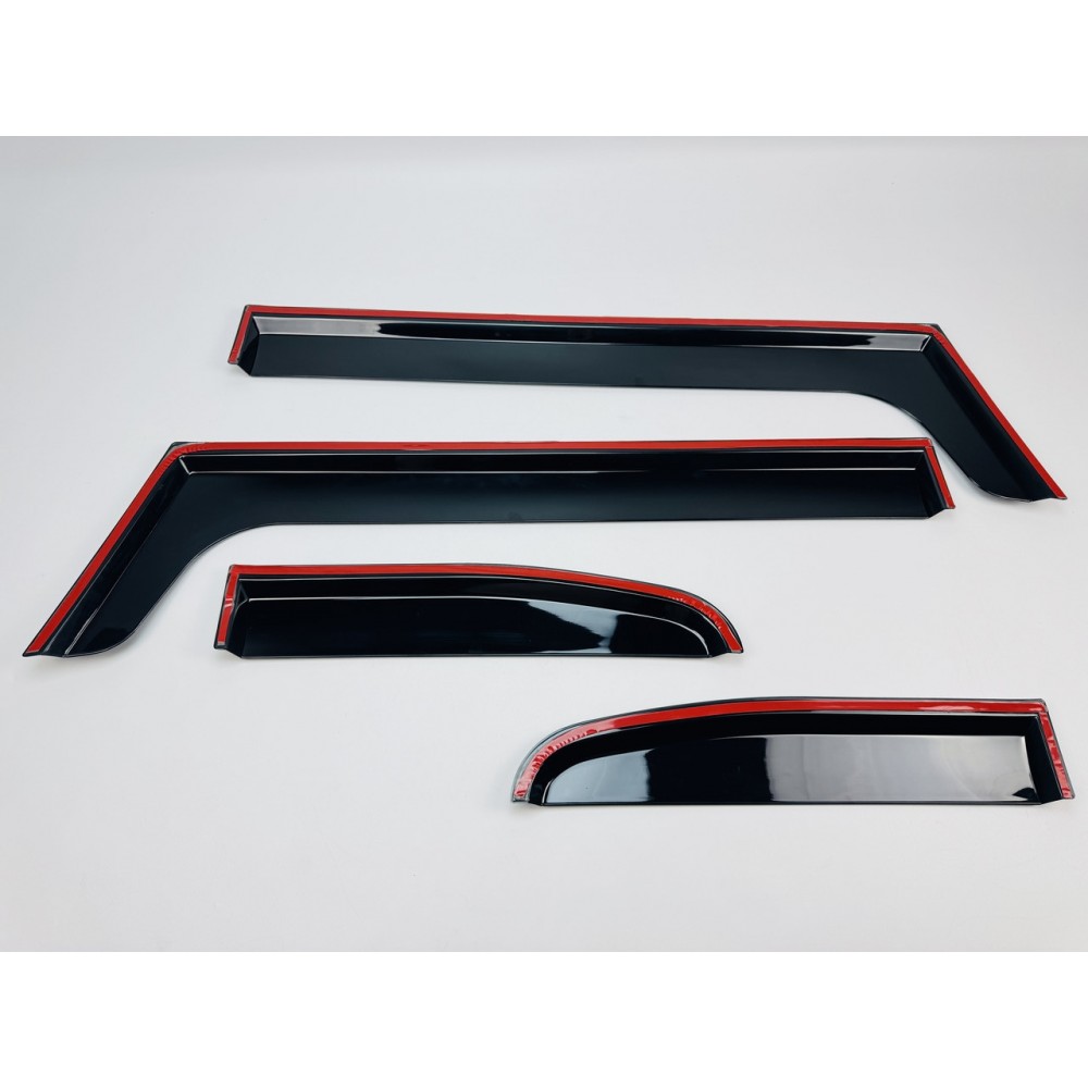 Дефлектори вікон (вітровики) для Toyota 4 Runner 2009-2024 нерж. з хром полоскою (HAWK)