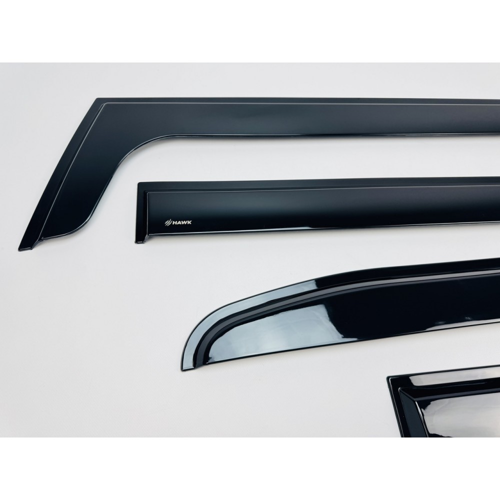Дефлектори вікон (вітровики) для Toyota 4 Runner 2009-2024 нерж. з хром полоскою (HAWK)