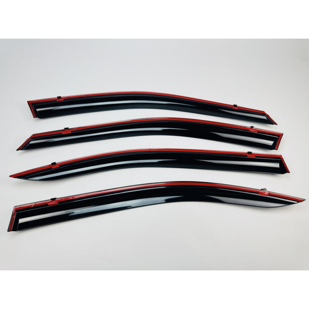 Дефлектори вікон (вітровики) для Skoda Octavia A-5 2004-2013 Sedan/HB вставні (HAWK)