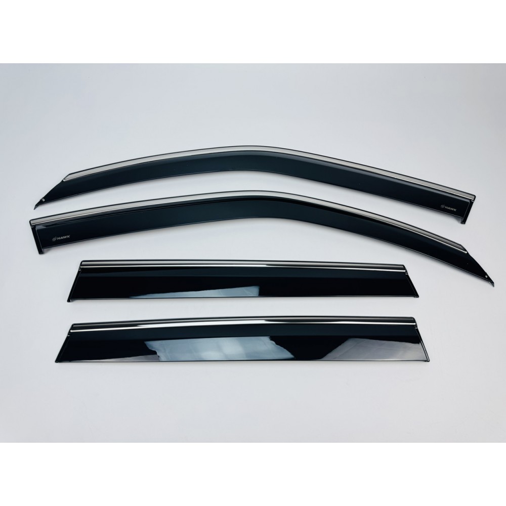 Дефлекторы окон (ветровики) для Subaru XV / Crosstrek  2017-2023 c нерж. хром полоской (DEHAWKFL)