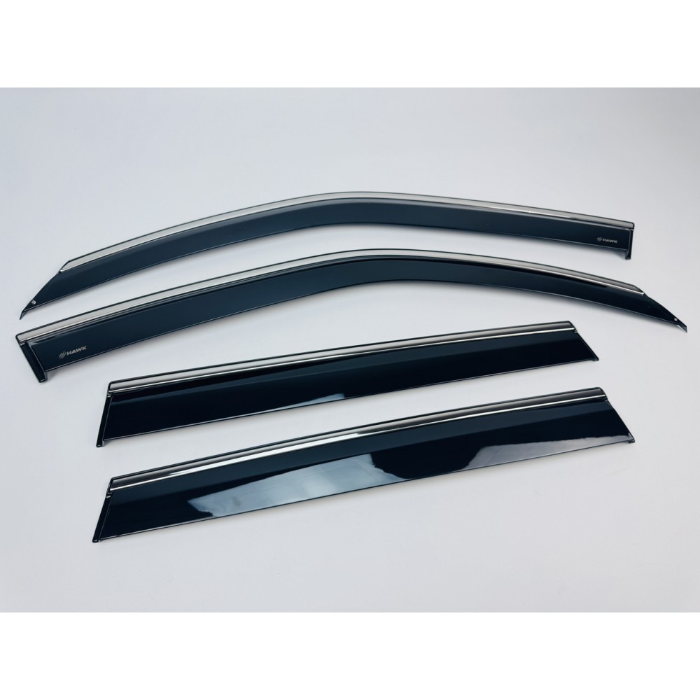 Дефлекторы окон (ветровики) для Subaru XV / Crosstrek  2017-2023 c нерж. хром полоской (DEHAWKFL)