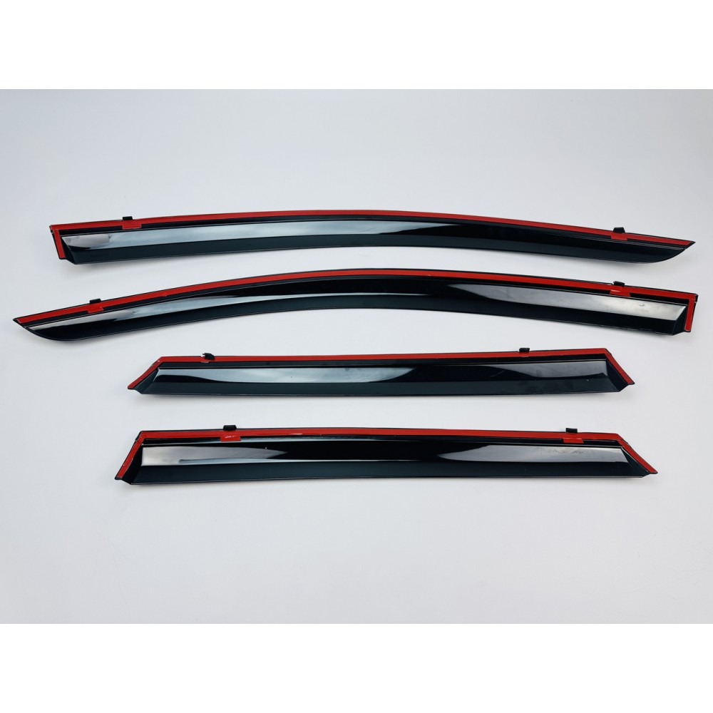 Дефлектори вікон (вітровики) для Renault ARKANA 2019-2022 / MX3 2021- с хром полоской (HAWK)