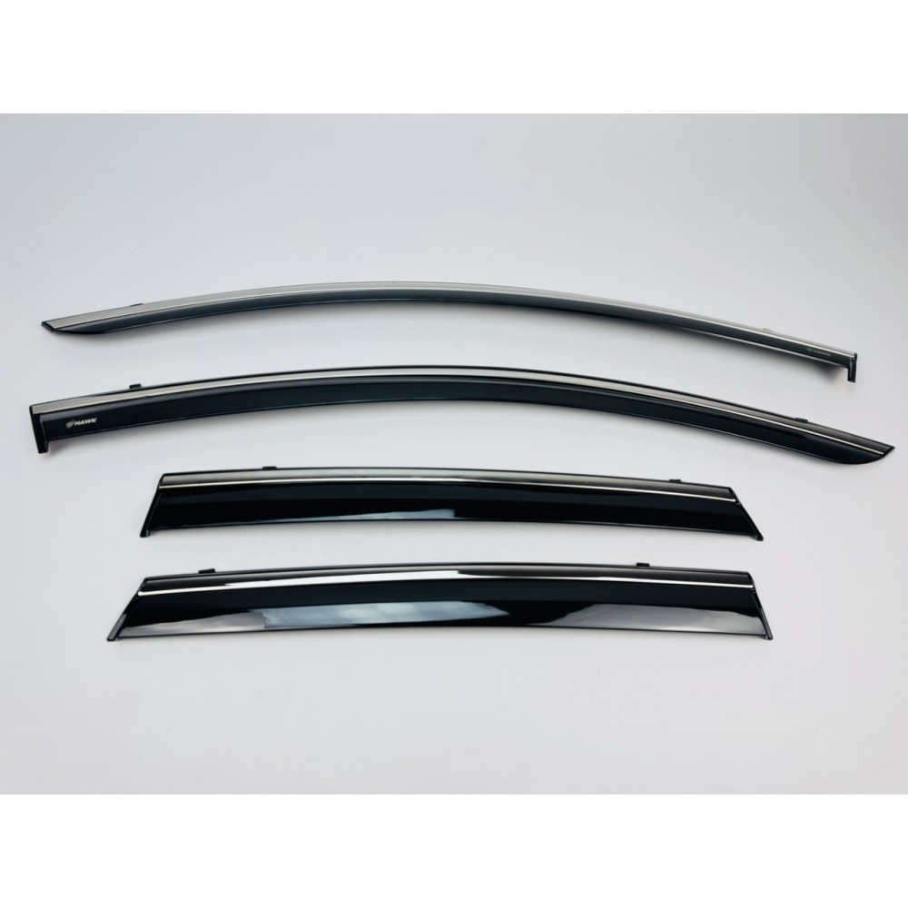 Дефлектори вікон (вітровики) для Renault ARKANA 2019-2022 / MX3 2021- с хром полоской (HAWK)