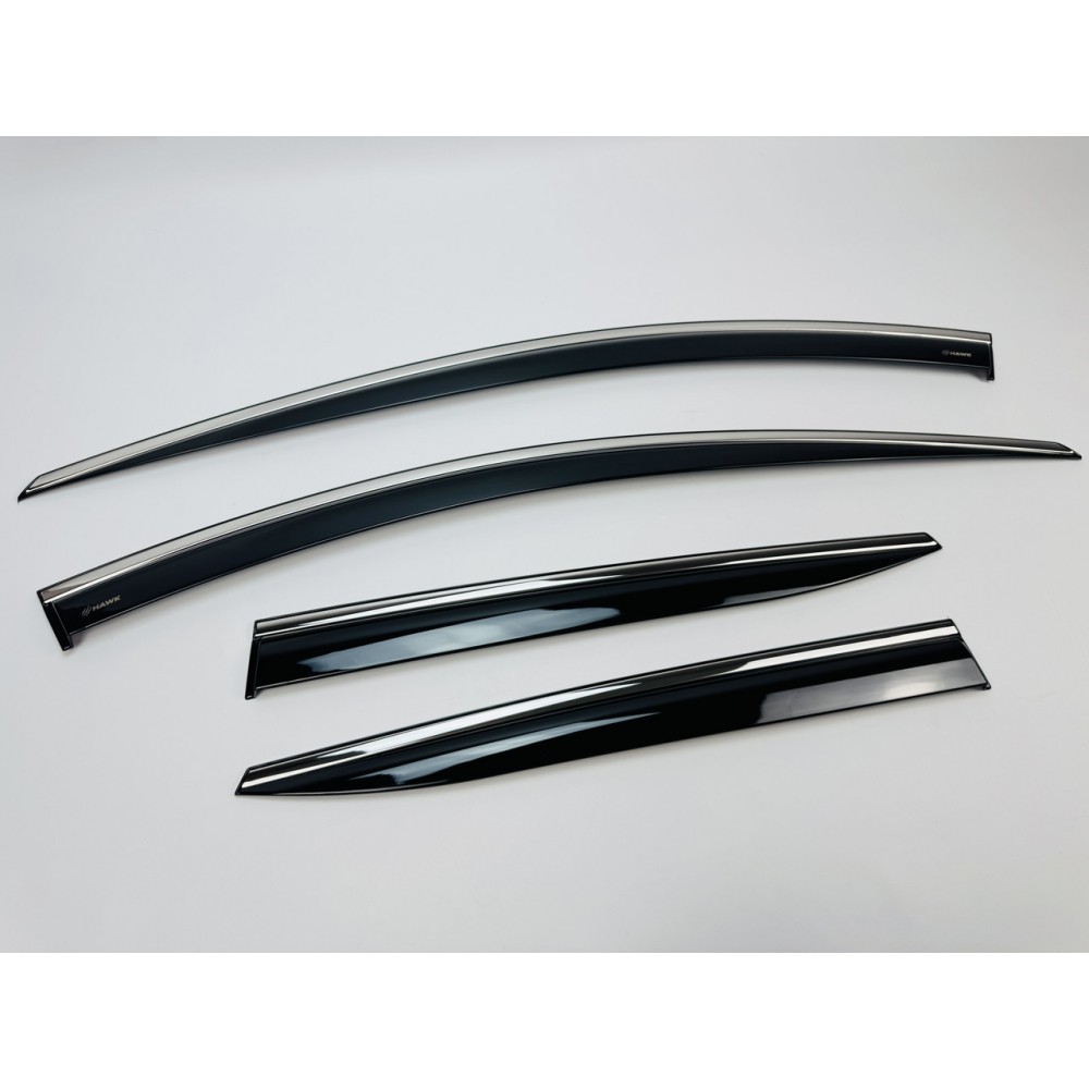 Дефлектори вікон (вітровики) для KIA SPORTAGE LWB 2021+ нерж. з хром полоскою (HAWK)