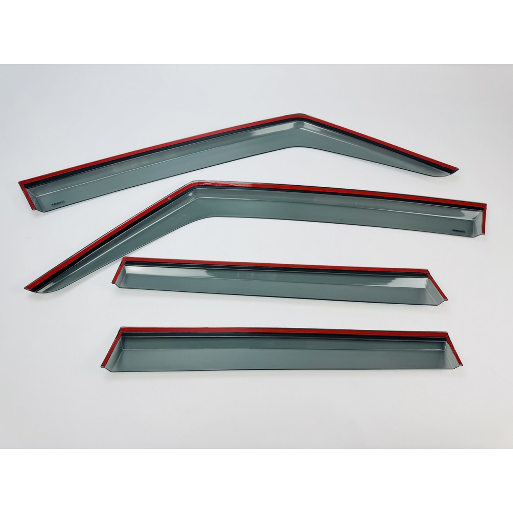 Дефлекторы окон (ветровики) для Jeep RENEGADE 2015+ нерж. с хром полоской (HAWK)