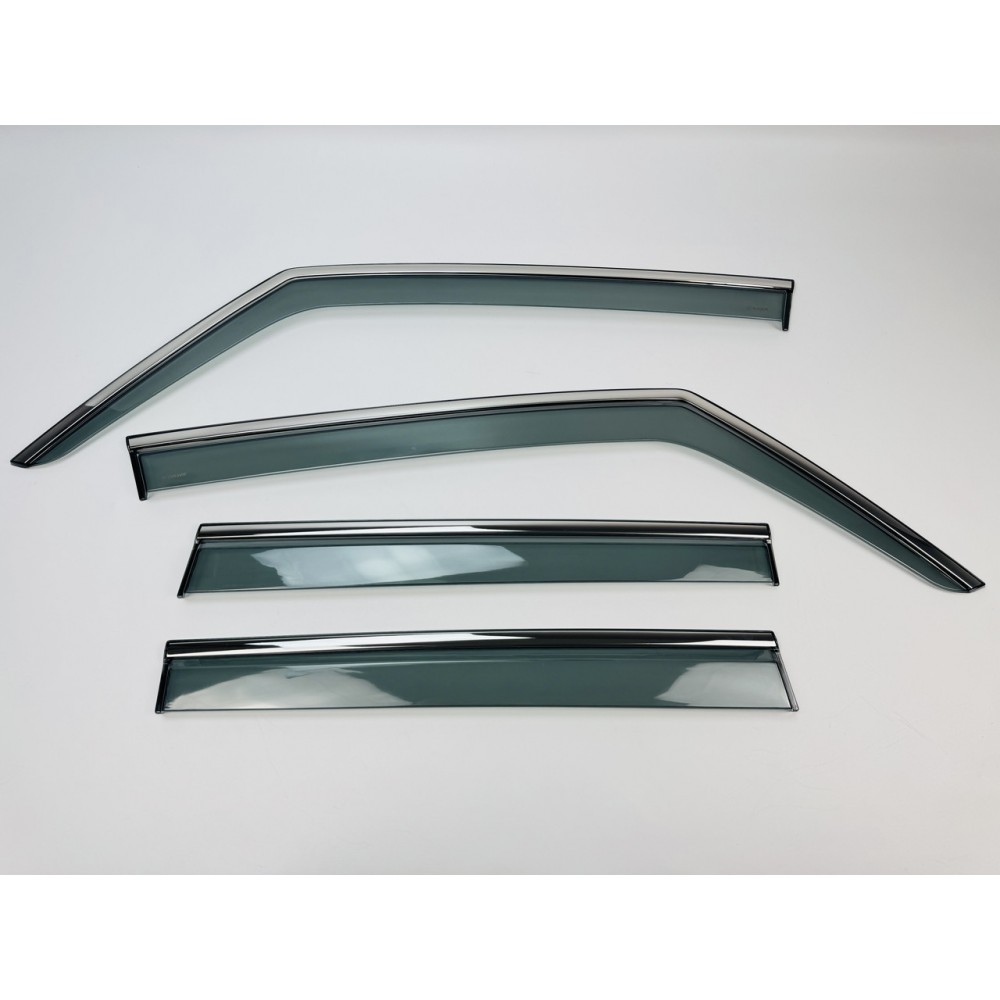 Дефлекторы окон (ветровики) для Jeep RENEGADE 2015+ нерж. с хром полоской (HAWK)