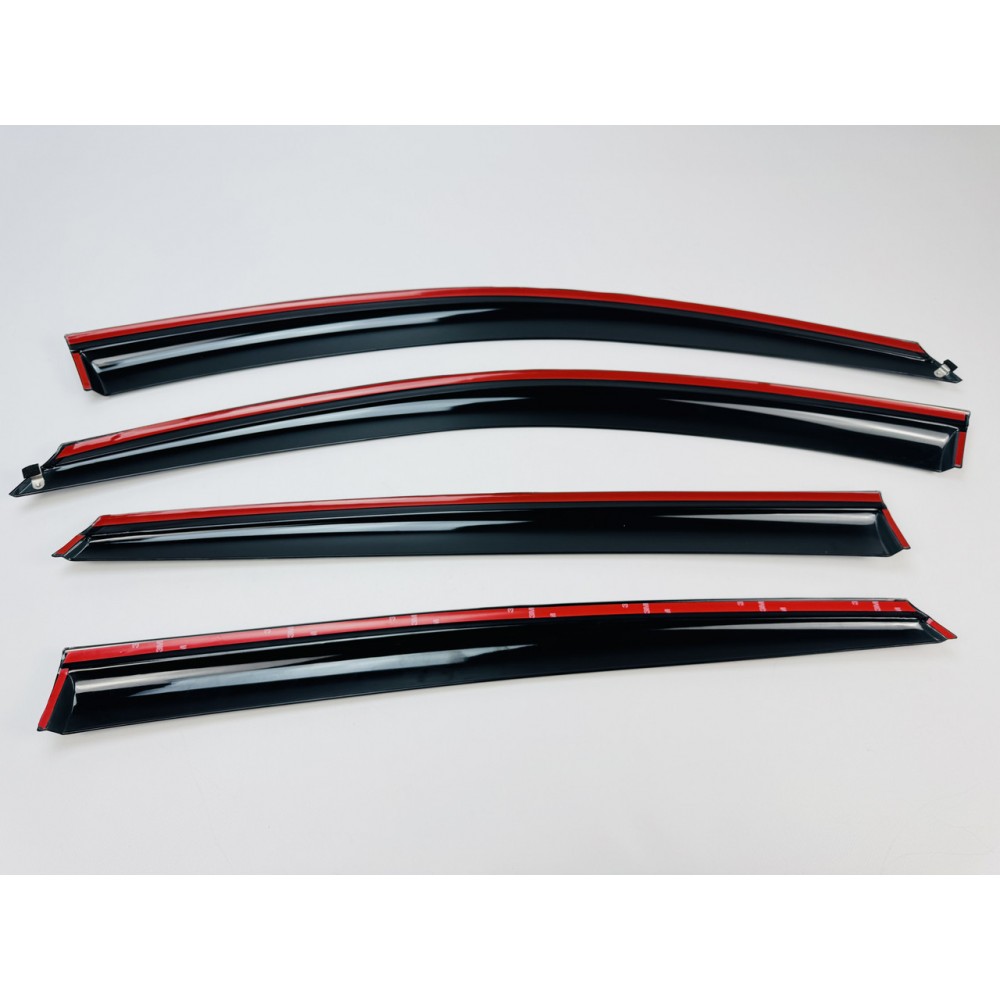 Дефлекторы окон (ветровики) для HONDA ACCORD 2018-2023  нерж. з хром полоскою (HAWK)