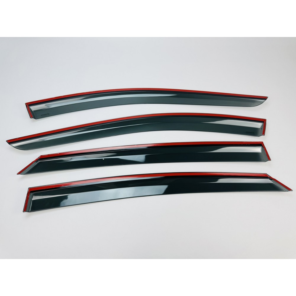 Дефлектори вікон (вітровики) для FORD MONDEO 2022+ нерж. з хром полоскою  (HAWK)