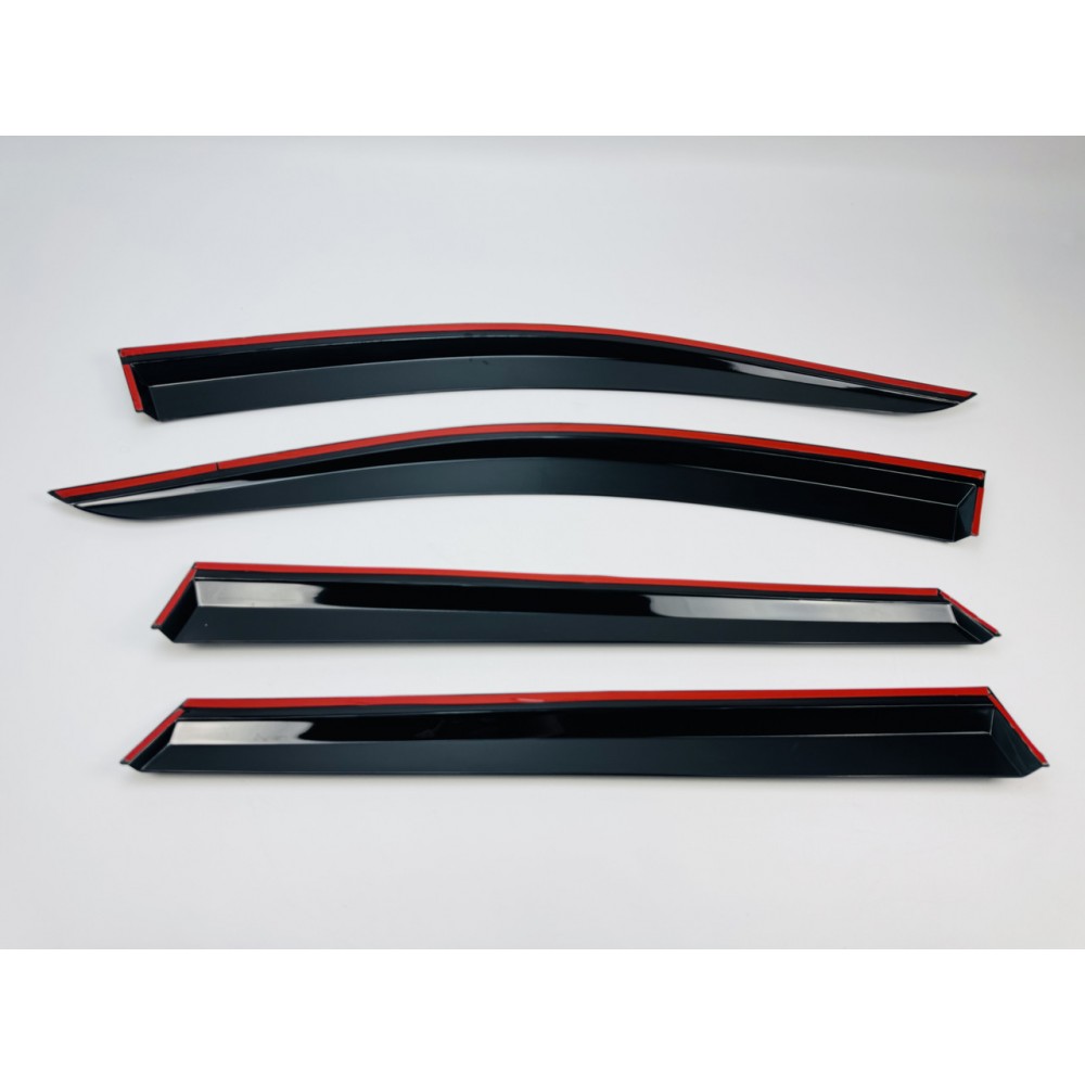 Дефлектори вікон (вітровики) для Renault Koleos 2008-2016 нерж. з хром полоскою (HAWK)