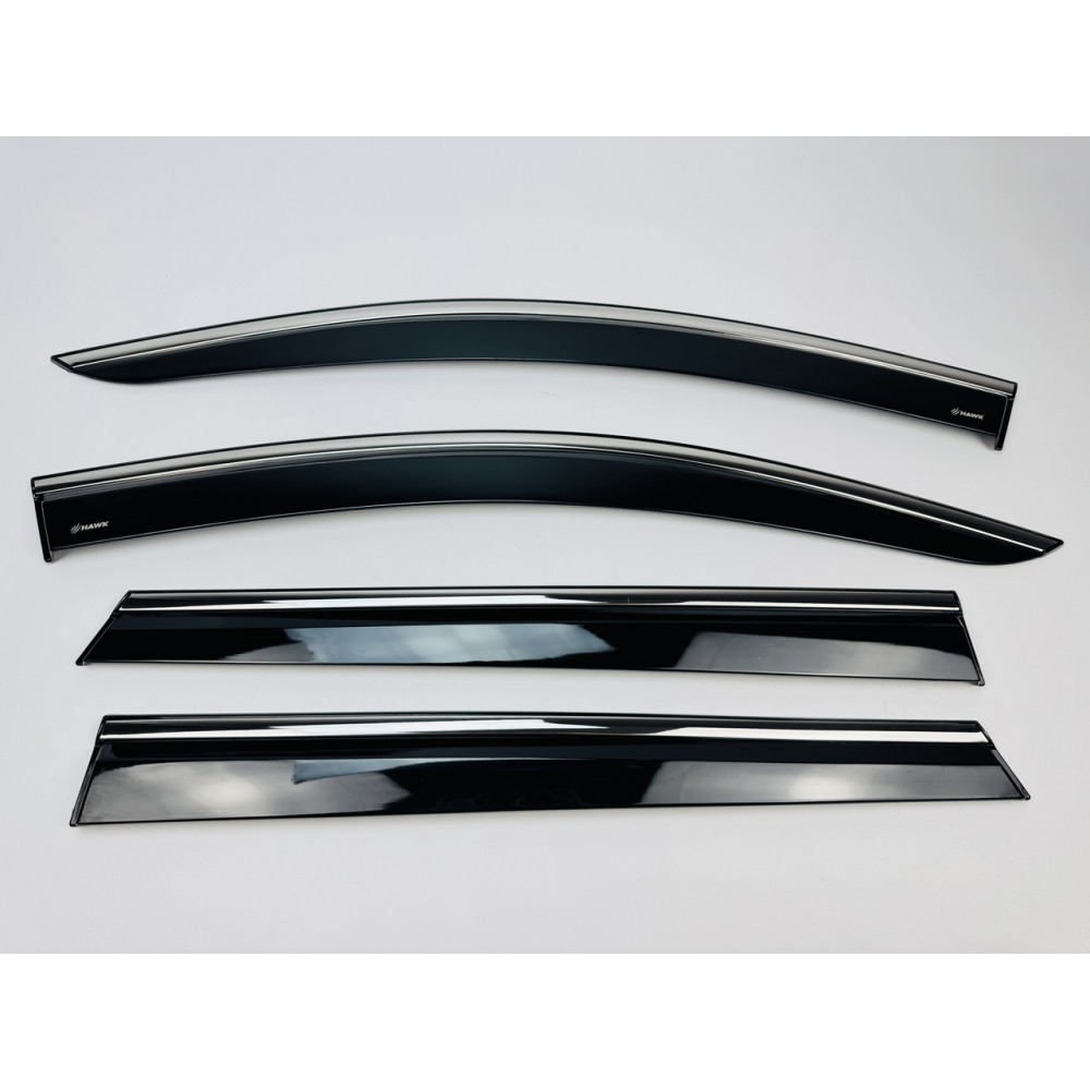 Дефлектори вікон (вітровики) для Renault Koleos 2008-2016 нерж. з хром полоскою (HAWK)