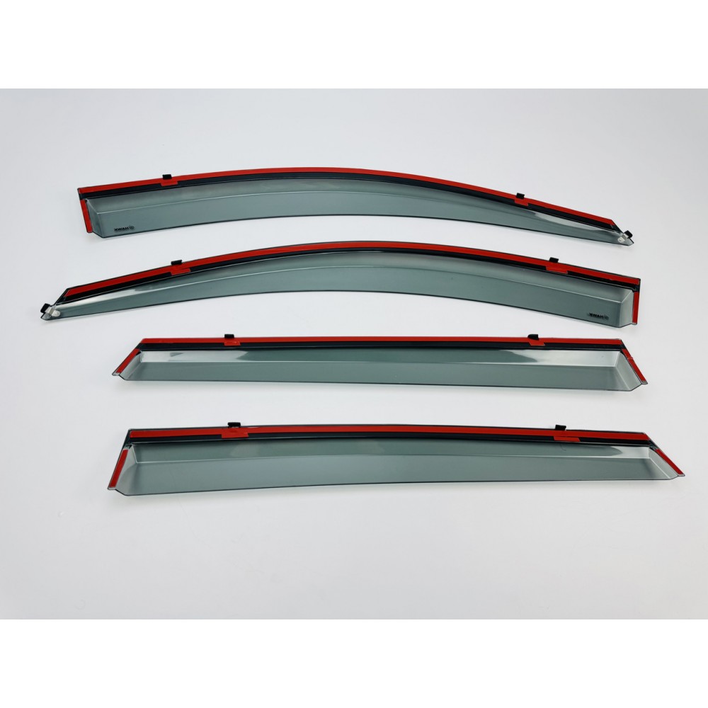 Дефлектори вікон (вітровики) для Renault Koleos 2016+ нерж. з хром полоскою (HAWK)