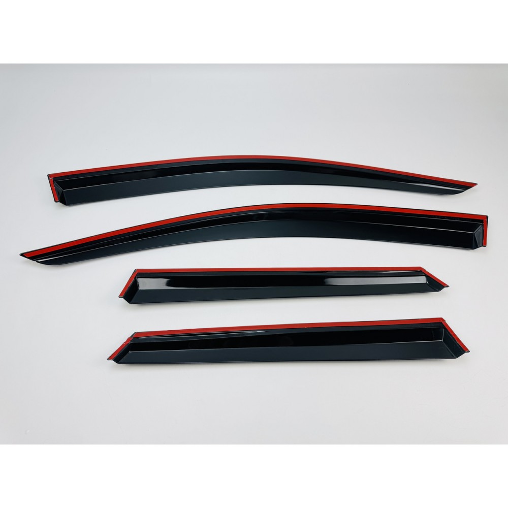 Дефлекторы окон (ветровики) для Renault CAPTUR2 / Mitsubishi ASX  2023+ нерж. с хром полоской (HAWK)