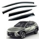 Дефлекторы окон (ветровики) для Hyundai KONA / SX2 / Kauai 2023+ нерж. с хром полоской (HAWK)