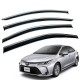 Дефлектори вікон (вітровики) для Toyota COROLLA SEDAN 2019+ з нерж.хром полоскою (HAWK)