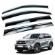 Дефлекторы окон (ветровики) для Toyota HIGHLANDER 2015-2020 c нерж. хром полоской (HAWK)