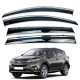 Дефлектори вікон (вітровики) для Toyota RAV-4 2019-2025 нерж. з хром полоскою (HAWK)