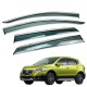 Дефлектори вікон (вітровики) для Toyota BZ3 2023- нерж. з хром полоскою (HAWK)