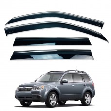 Дефлекторы окон (ветровики) для Subaru XV / Crosstrek  2017-2023 c нерж. хром полоской (DEHAWKFL)