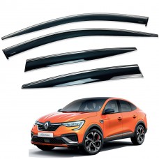Дефлекторы окон (ветровики) для Renault Express 2021+  с хром полоской (HAWK)