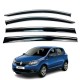 Дефлектори вікон (вітровики) для Renault Sandero / Stepway 2022+ з нерж.хром полоскою (HAWK)