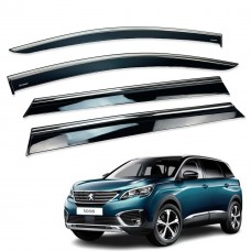 Дефлектори вікон (вітровики) для Renault Koleos 2008-2016 нерж. з хром полоскою (HAWK)