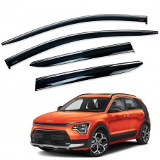 Дефлекторы окон (ветровики) для KIA NIRO 2023+ нерж. с хром полоской (HAWK)