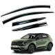 Дефлектори вікон (вітровики) для KIA SPORTAGE LWB 2021+ нерж. з хром полоскою (HAWK)