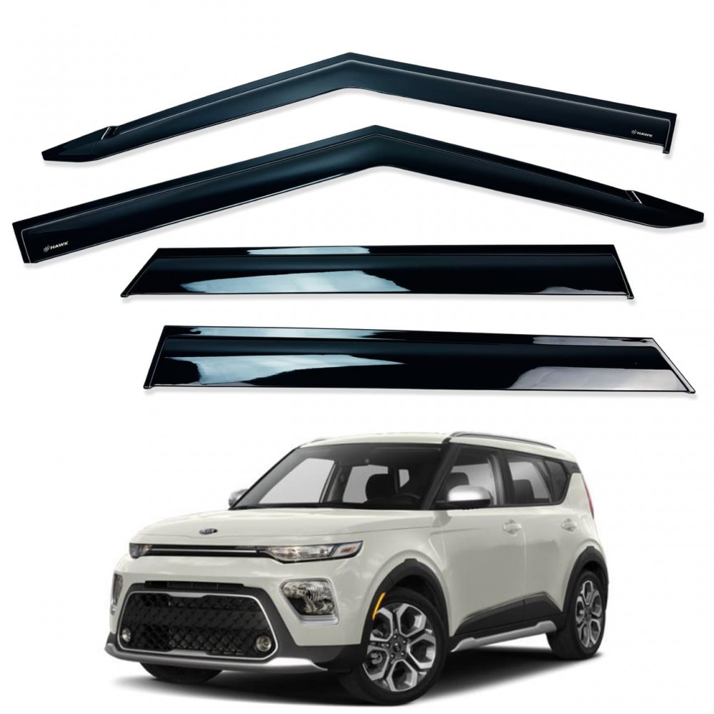 Дефлекторы окон (ветровики) для KIA SOUL/ E-SOUL 2019-  (HAWK)