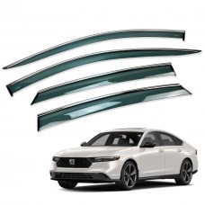 Дефлекторы окон (ветровики) для HONDA ACCORD 2023+  нерж. з хром полоскою (HAWK)