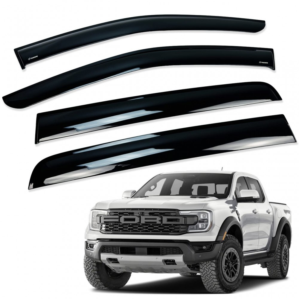 Дефлекторы окон (ветровики) для FORD RANGER 2022+   (HAWK)