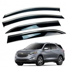 Дефлекторы окон (ветровики) для CHEVROLET EQUINOX 2017-2024 нерж. с хром полоской (HAWK)