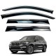 Дефлекторы окон (ветровики) для BMW X3 2017-2021 нерж. с хром полоской (HAWK)