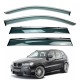 Дефлекторы окон (ветровики) для BMW X3 2011-2017 нерж. с хром полоской (HAWK)