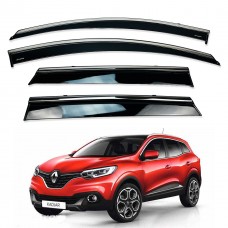 Дефлекторы окон (ветровики) для Renault Kadjar 2015+ c нерж. хром полоской (HAWK)