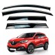 Дефлекторы окон (ветровики) для Renault Kadjar 2015+ c нерж. хром полоской (HAWK)