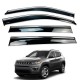 Дефлекторы окон (ветровики) для Jeep Compass 2017+ нерж. с хром полоской (HAWK)