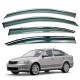 Дефлекторы окон (ветровики) для Skoda Octavia A-5 2004-2013 Sedan/HB c нерж. хром полоской (HAWK)