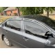 Дефлекторы окон (ветровики) для Skoda Octavia A-5 2004-2013 Sedan/HB c нерж. хром полоской (HAWK)