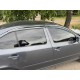 Дефлекторы окон (ветровики) для Skoda Octavia A-5 2004-2013 Sedan/HB c нерж. хром полоской (HAWK)