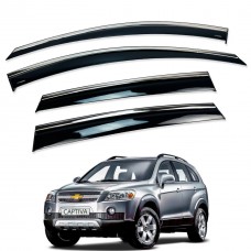 Дефлекторы окон (ветровики) для Chevrolet Captiva / Opel Antara нерж. с хром полоской (HAWK)