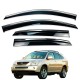 Дефлекторы окон (ветровики) для Lexus RX II 300/330/350/400 2004-2009 с нерж. хром полоской (HAWK)