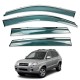 Дефлекторы окон (ветровики) для Hyundai Tucson I 2004-2010 нерж. с хром полоской (HAWK)