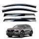 Дефлектори вікон (вітровики) для Hyundai Santa Fe 2018-2023  нерж. з хром полоскою (HAWK)
