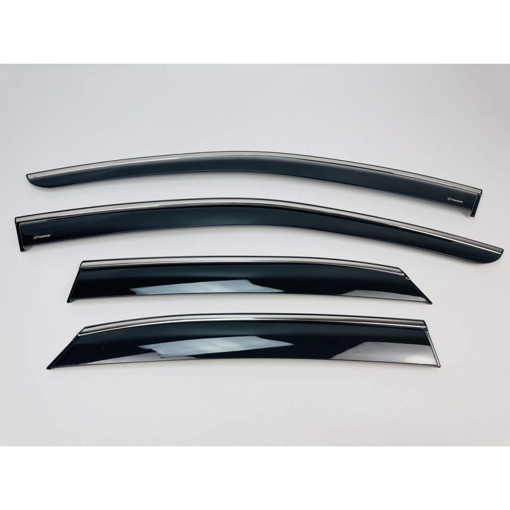 Дефлектори вікон (вітровики) для LEXUS RX 2023+  нерж. з хром полоскою (HAWK)