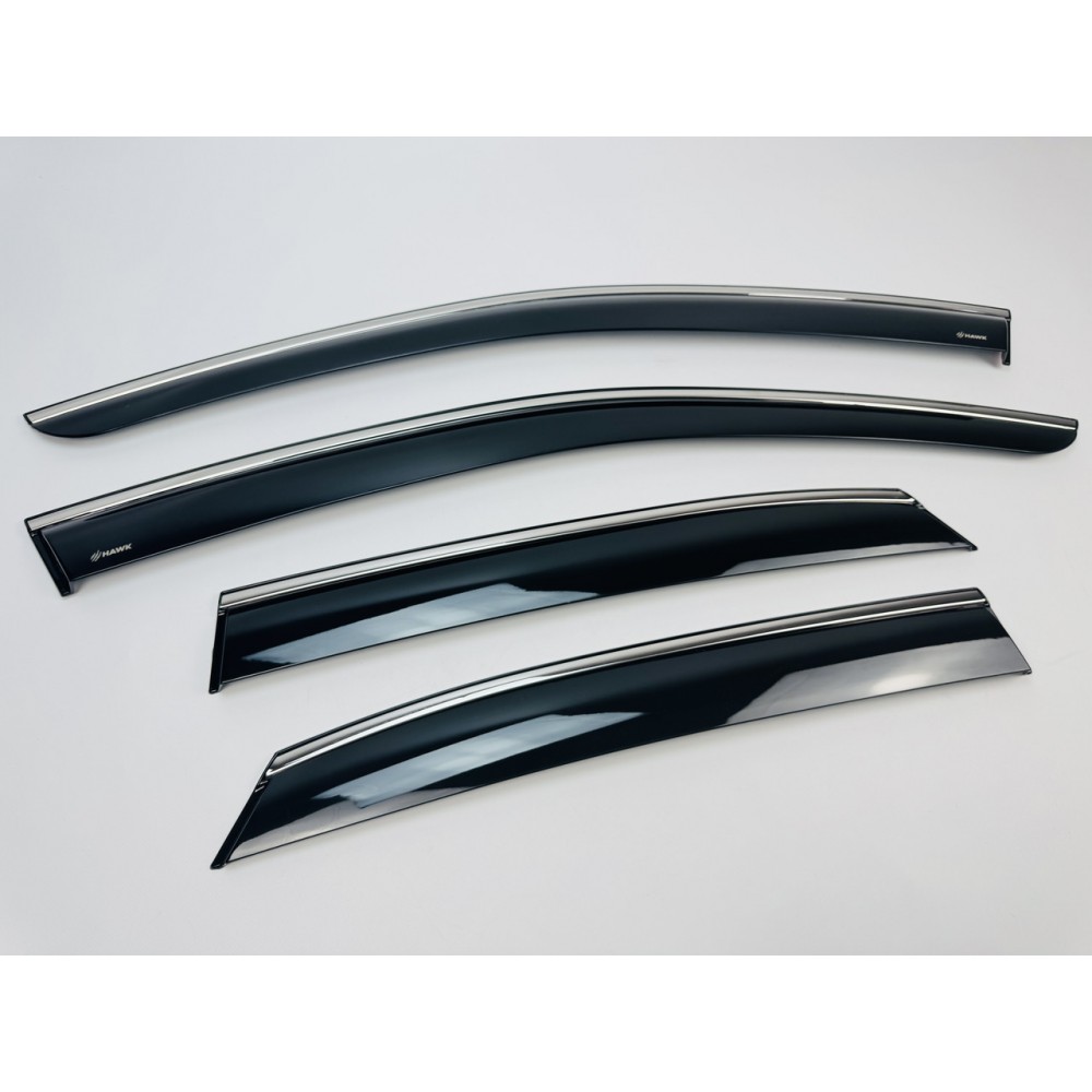 Дефлектори вікон (вітровики) для LEXUS RX 2023+  нерж. з хром полоскою (HAWK)